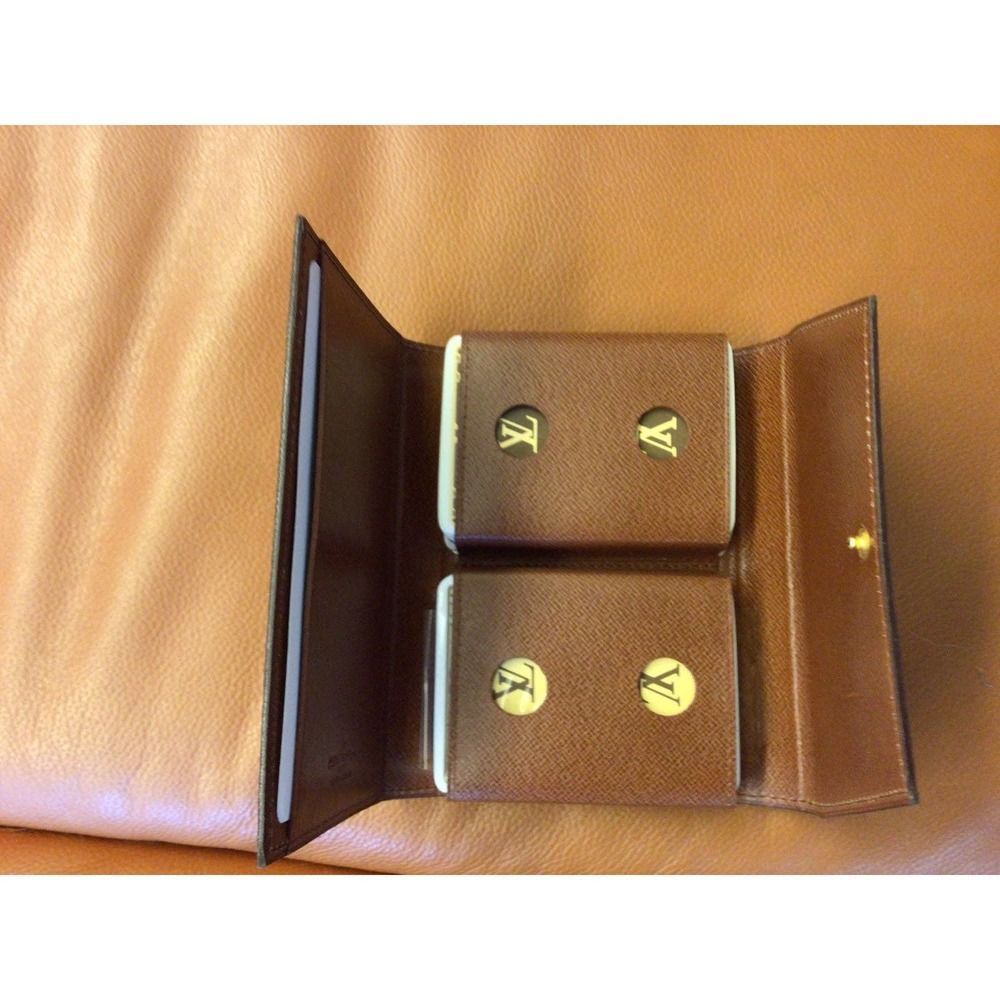Louis Vuitton monogram case 2 pack card decks rare Vintage 1984 NEVER USED! - Picture 2 of 13